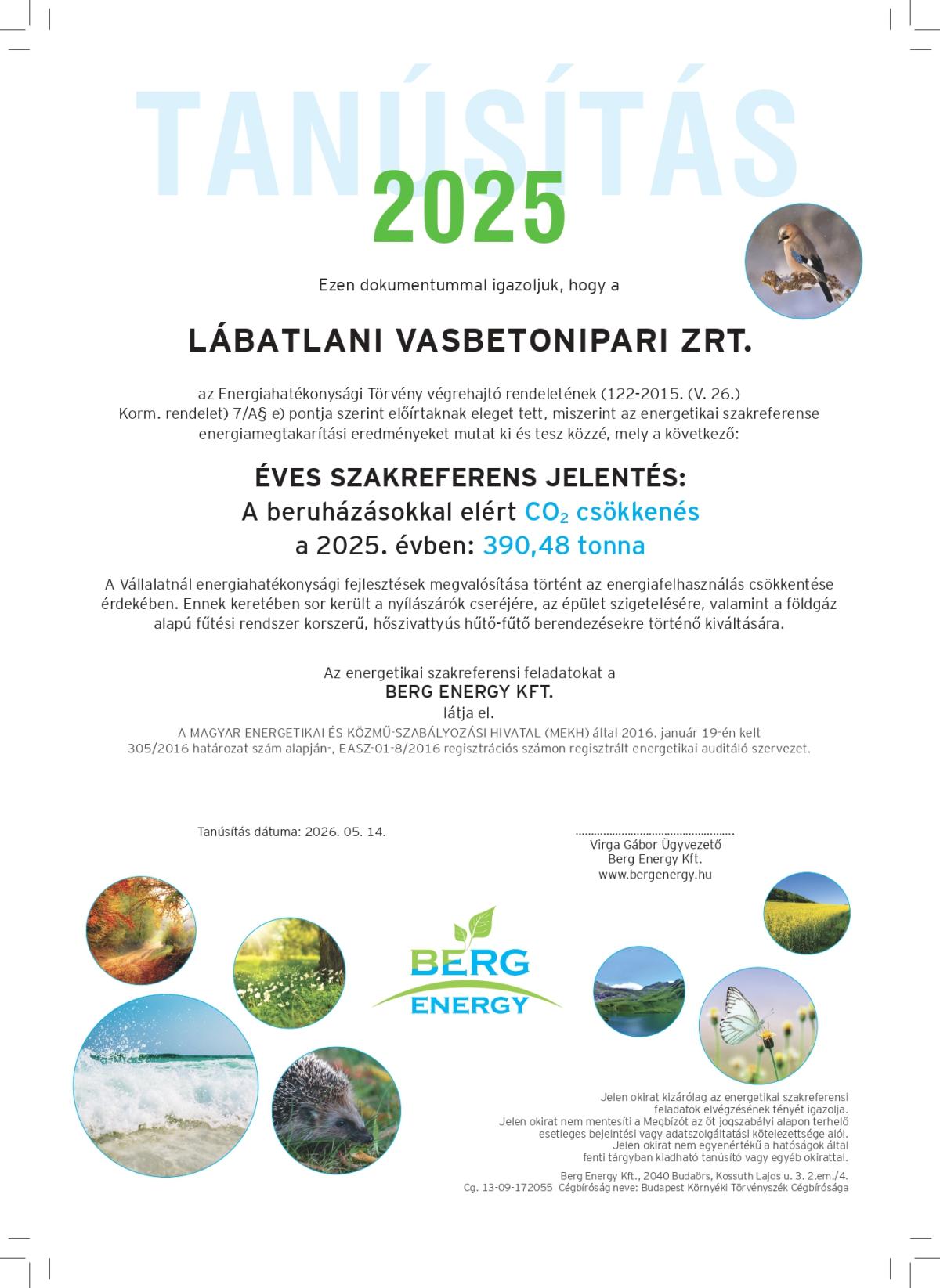 Éves szakreferens jelentés